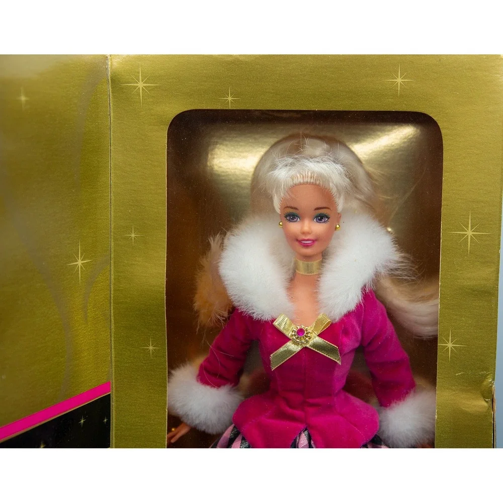 Avon Winter Rhapsody Barbie Special Edition 1996 Mattel 16353 Pink Plaid Doll